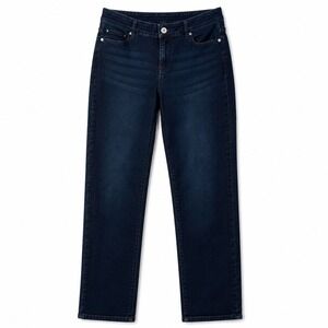 J. Jill Denim Slim Boyfriend Straight Leg Jeans Dark Wash Size 10 Tall Normcore